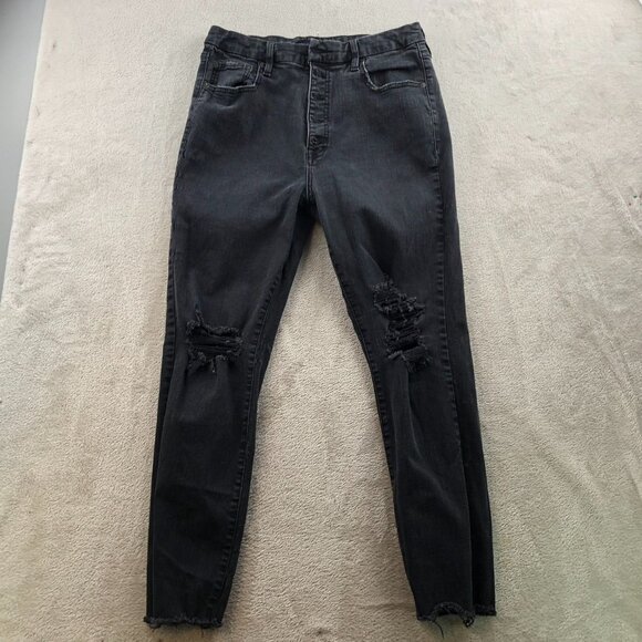 Aeropostale Womens Jeans Size 14R Super High Rise Curvy Jegging Skinny Distress - Picture 16 of 16